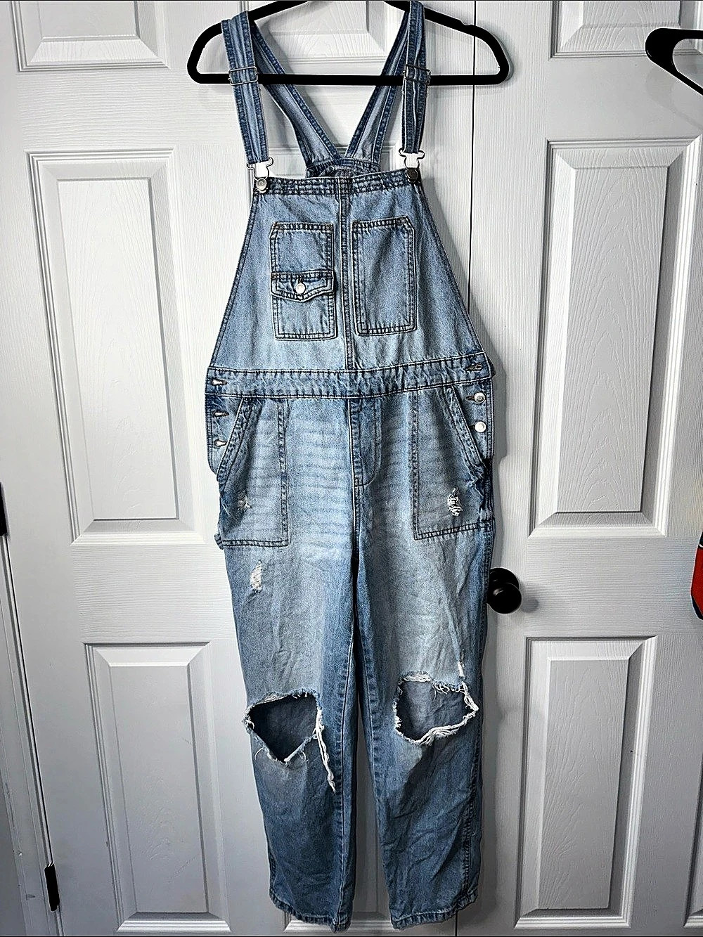 Celebrity Pink Denim Overalls in Blue Size Medium